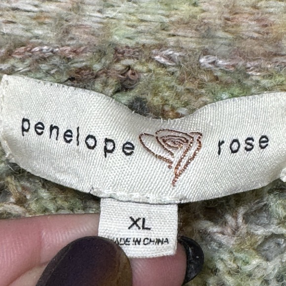 Penelope Rose Ombre Knit Open Front Cardigan Sweater XL Boho Cozy Cottagecore - Picture 9 of 13